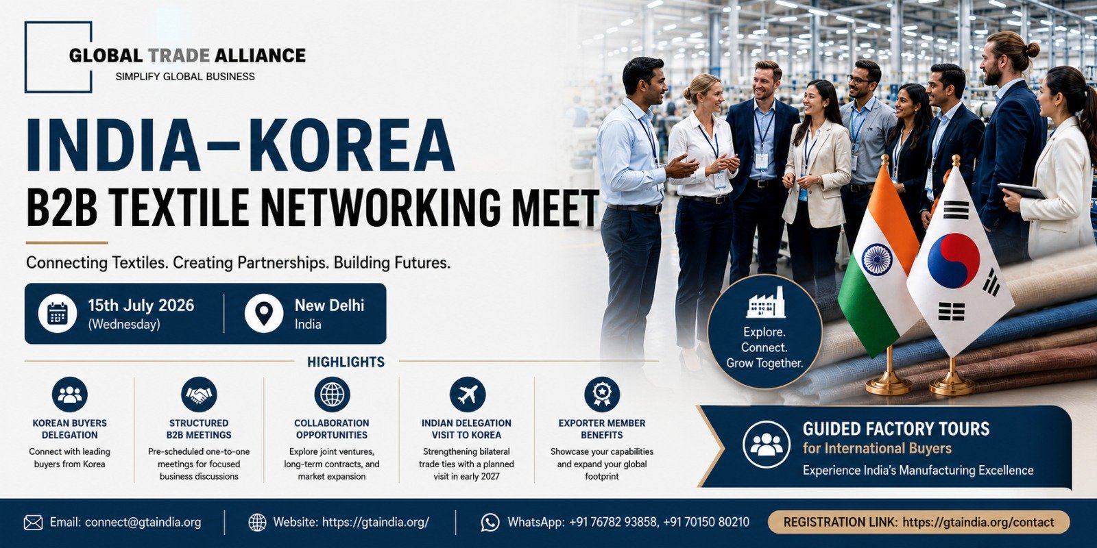 India-Korea B2B Textile Networking Meet on 15 July 2026 in New Delhi